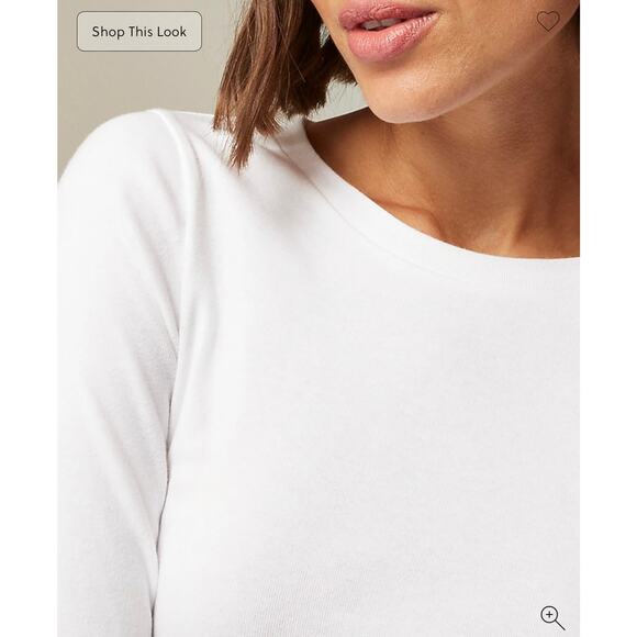 J. Crew Perfect-fit long-sleeve crewneck T-shirt in White NWT size XXS - Picture 2 of 6